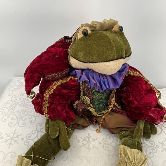 Velvet Frog Prince Decorative Holiday Doll Collectible Stuffed Animal - Picture 6 of 8